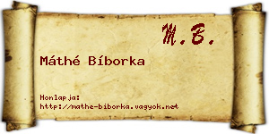 Máthé Bíborka névjegykártya