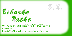 biborka mathe business card